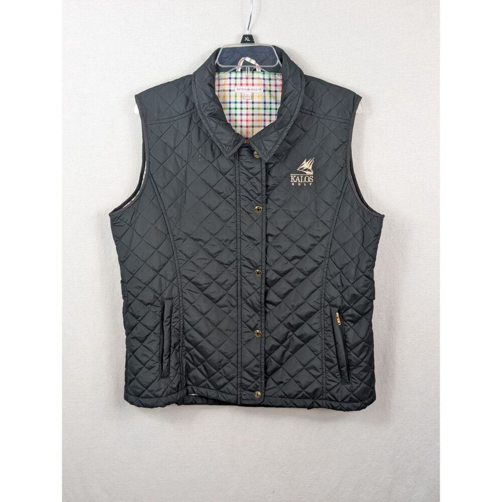 Peter Millar Essex Quilted Vest Navy Blue Women's Size XL